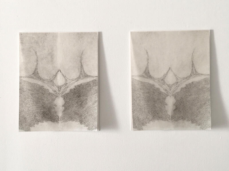 Living Things I & II, 2019, Unique State Drypoint Etching & Ink on Kozo, 30cm x 23cm.